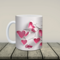 Pink hearts 3D cracked effect mug, personalized. Custom love mug with name, 11 oz ceramic. Romantic pink heart pattern coffee cup. 